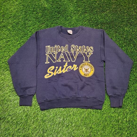 Vintage 90s Soffe US Navy Sister Sweatshirt Womens Large (Tag S) - Picture 1 of 6